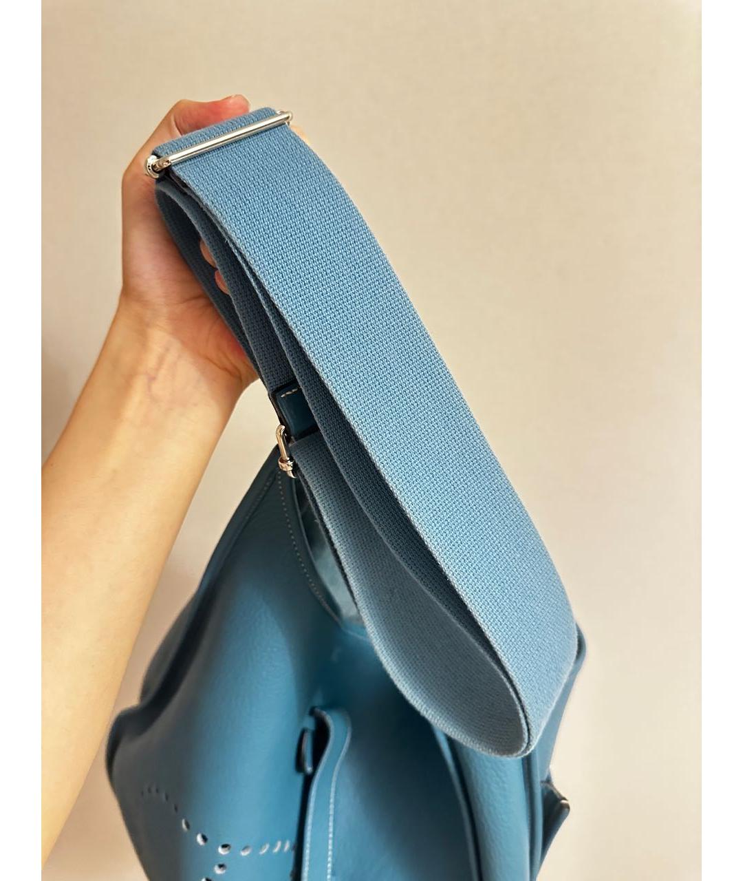 HERMES PRE-OWNED Синяя кожаная сумка через плечо, фото 4