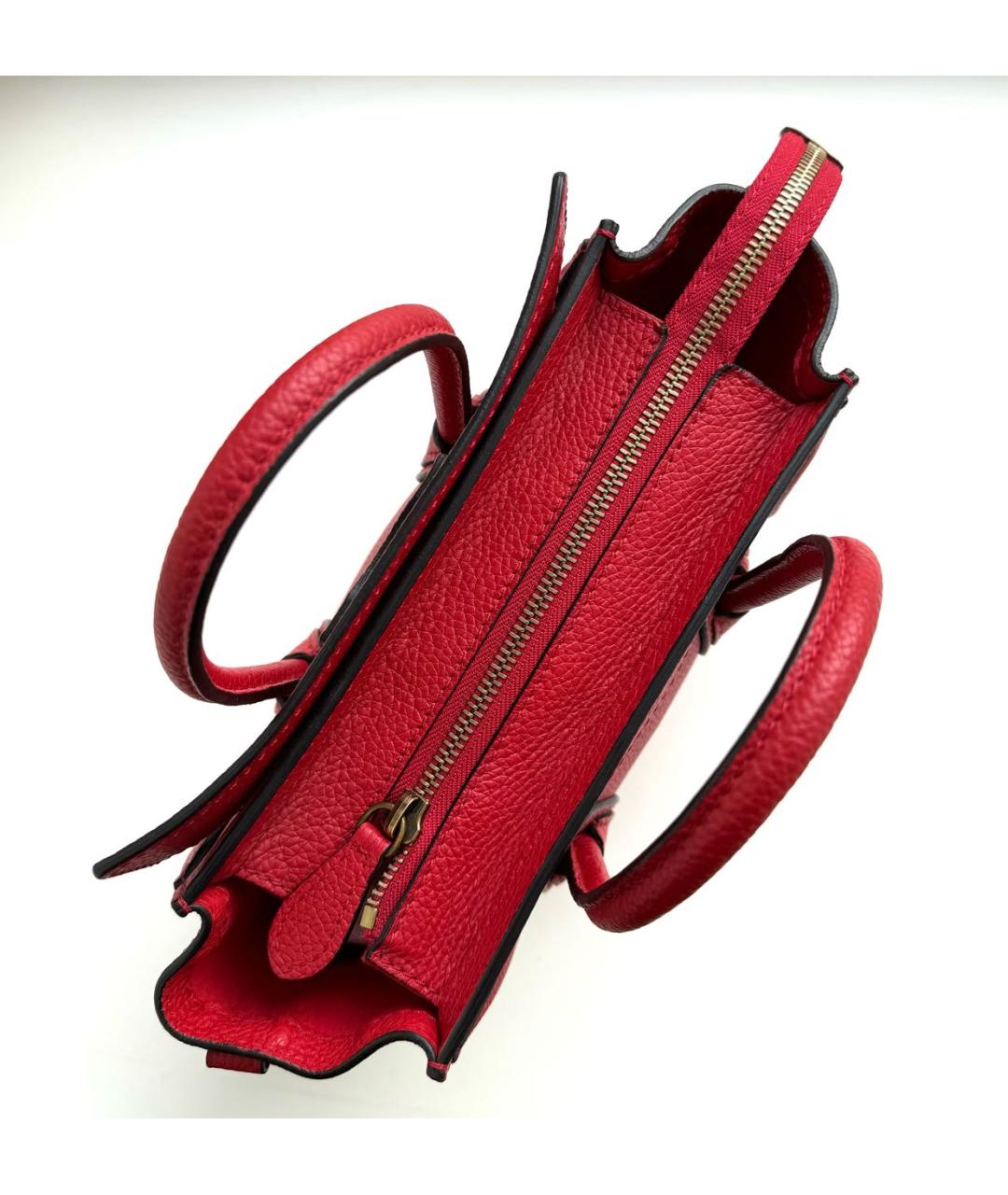 CELINE PRE-OWNED Красная кожаная сумка через плечо, фото 3