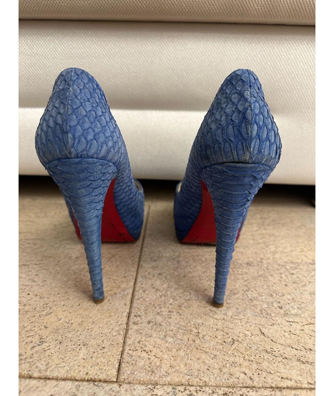 CHRISTIAN LOUBOUTIN Синие туфли из экзотической кожи, фото 5