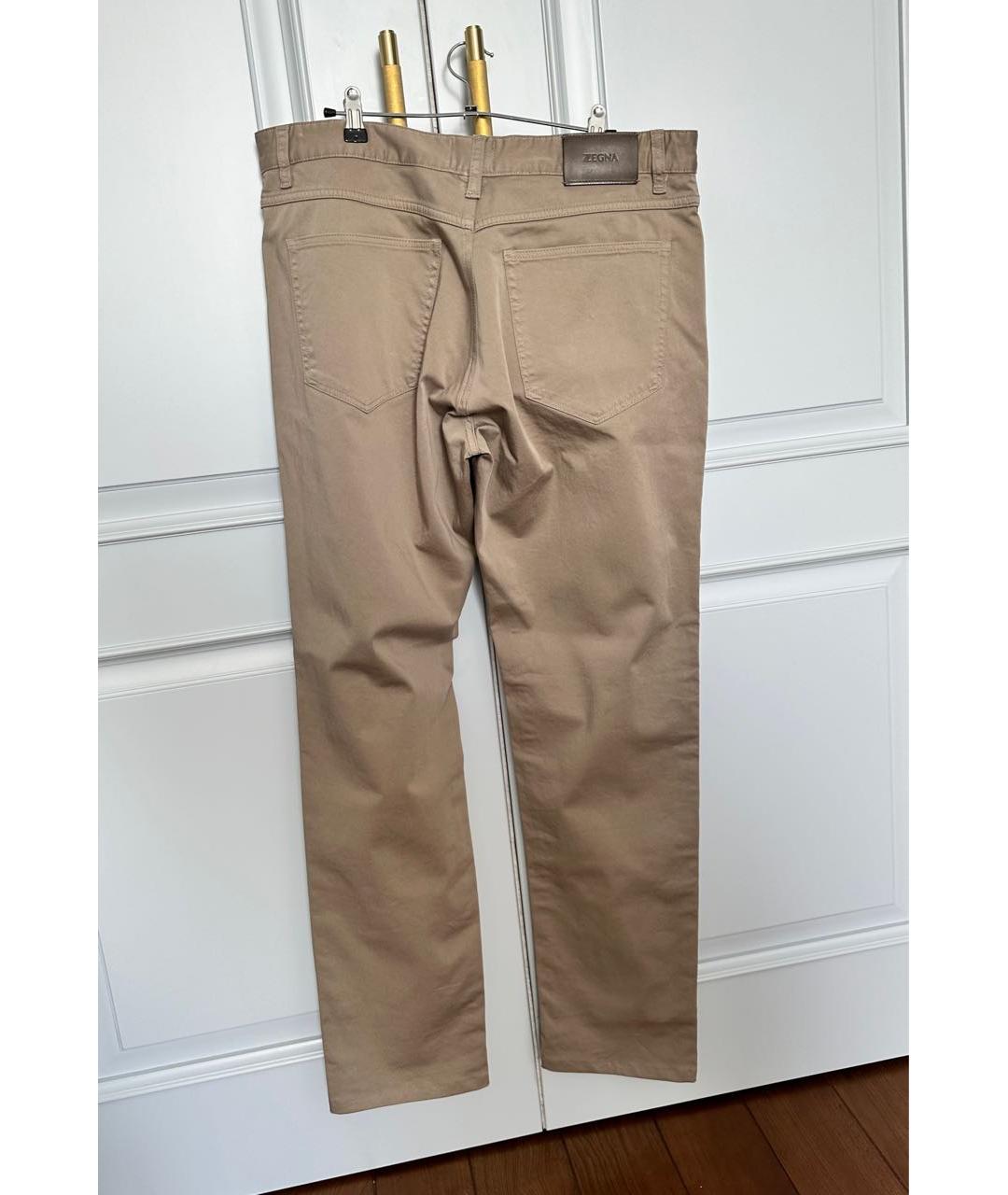 ZZEGNA Коричневые хлопко-эластановые брюки чинос, фото 5