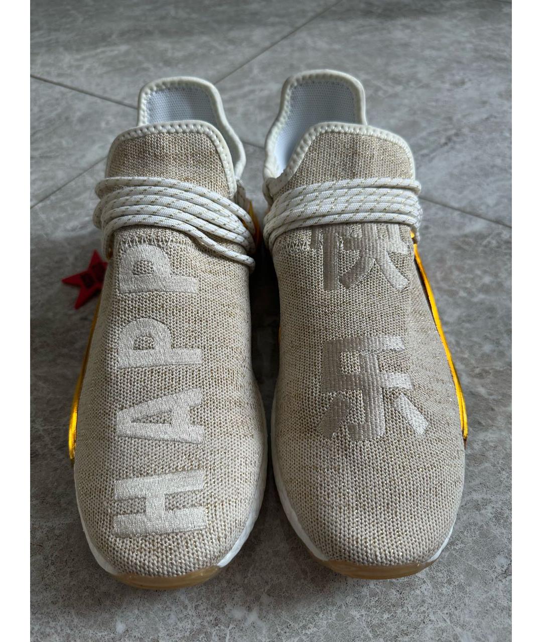 ADIDAS BY PHARRELL WILLIAMS Золотые текстильные низкие кроссовки / кеды, фото 2