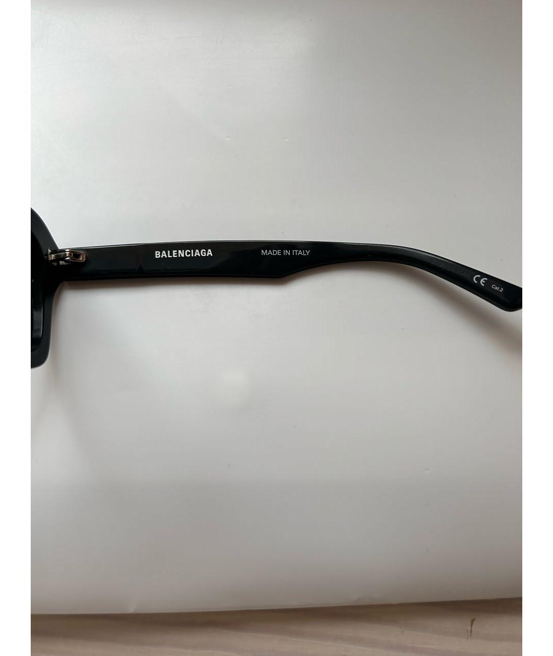 BALENCIAGA Антрацитовые пластиковые солнцезащитные очки, фото 3