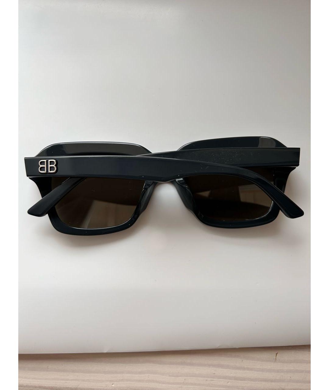 BALENCIAGA Антрацитовые пластиковые солнцезащитные очки, фото 2