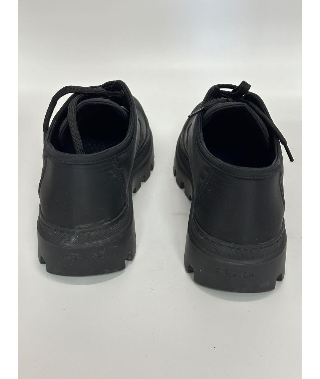 PRADA Черные синтетические низкие ботинки, фото 4