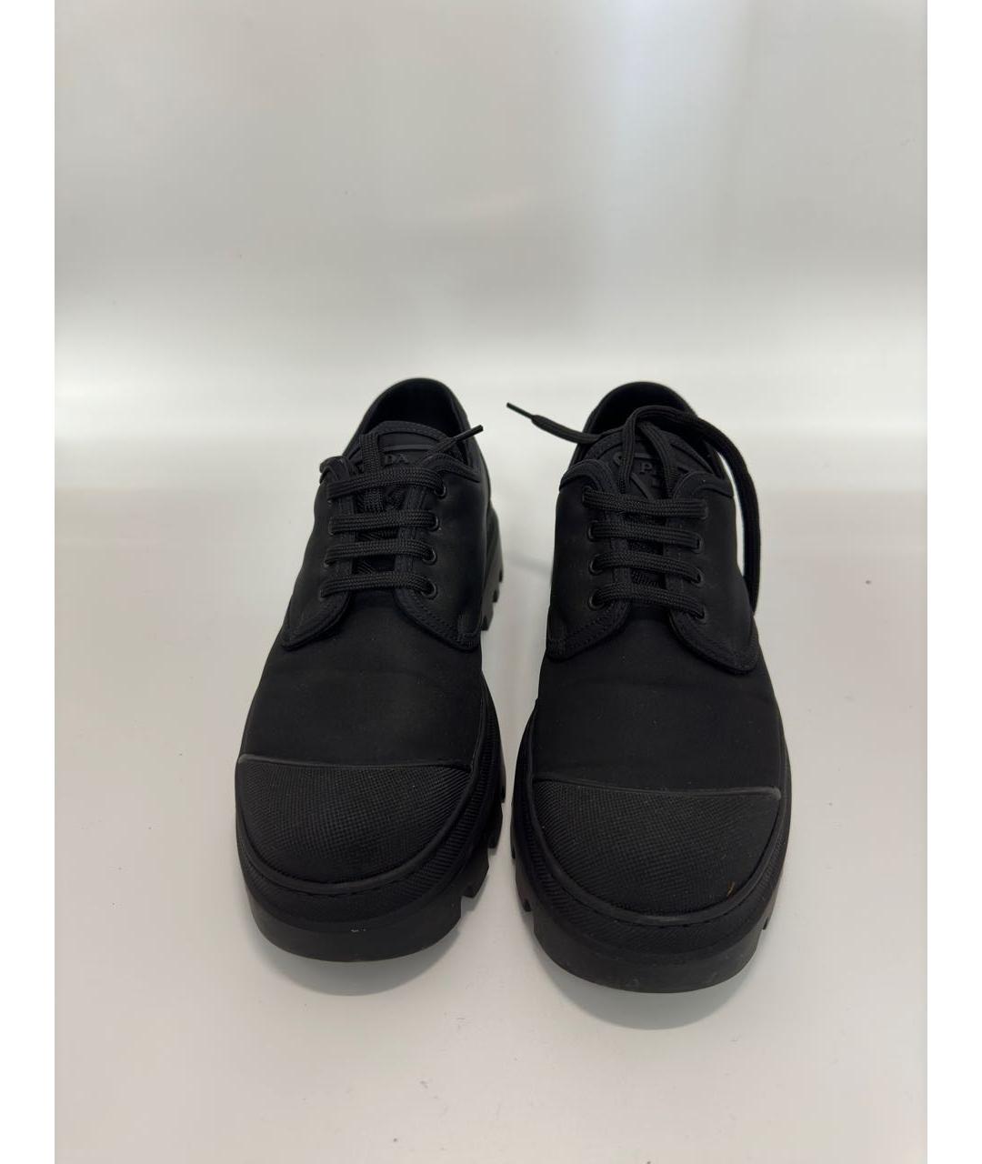 PRADA Черные синтетические низкие ботинки, фото 2