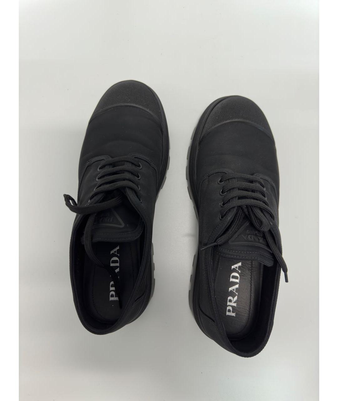 PRADA Черные синтетические низкие ботинки, фото 3