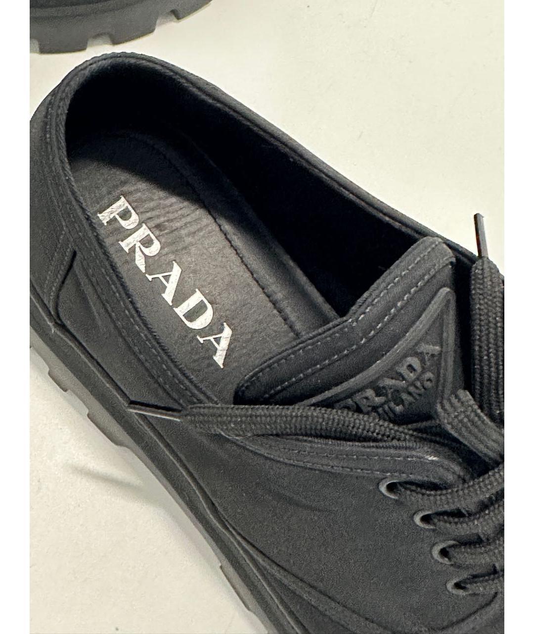 PRADA Черные синтетические низкие ботинки, фото 5
