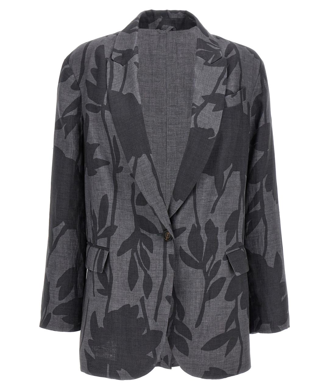 BRUNELLO CUCINELLI Серый льняной жакет/пиджак, фото 1