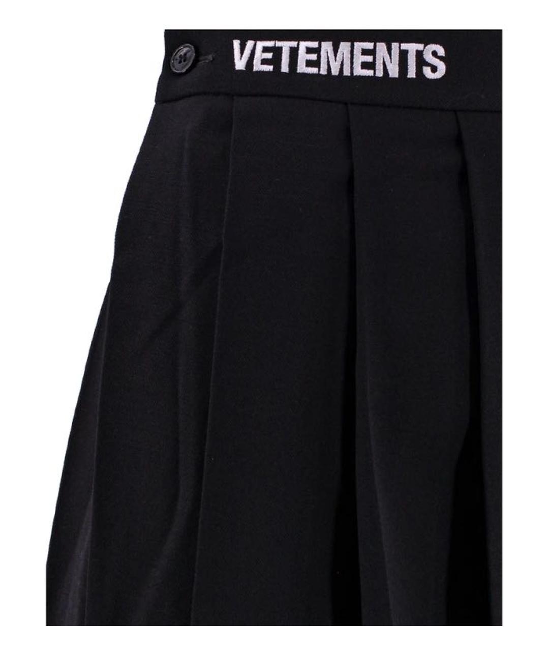 VETEMENTS Черная шерстяная юбка мини, фото 3