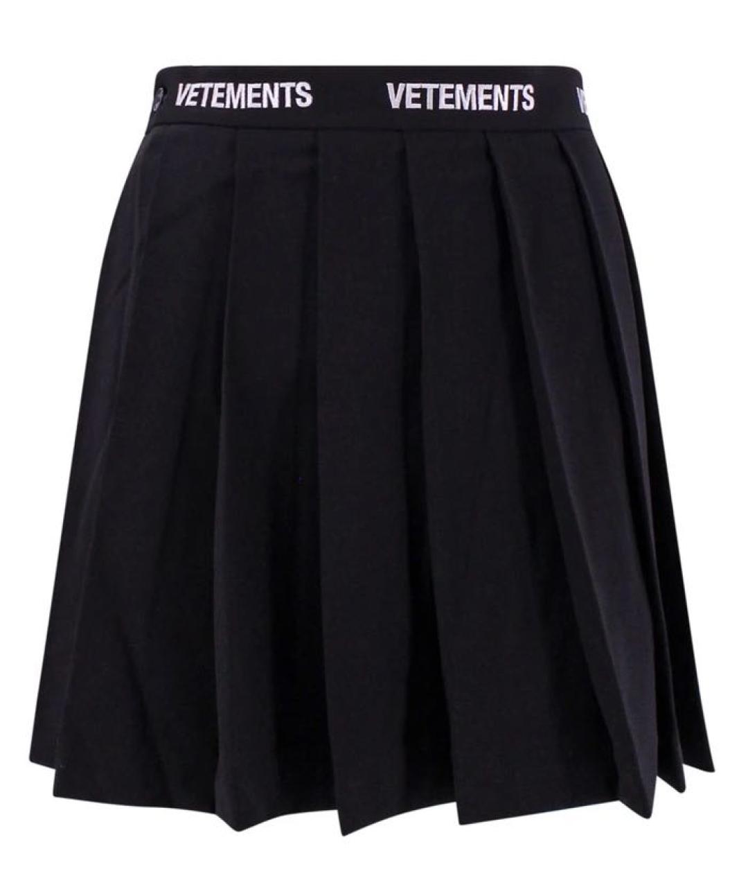 VETEMENTS Черная шерстяная юбка мини, фото 1