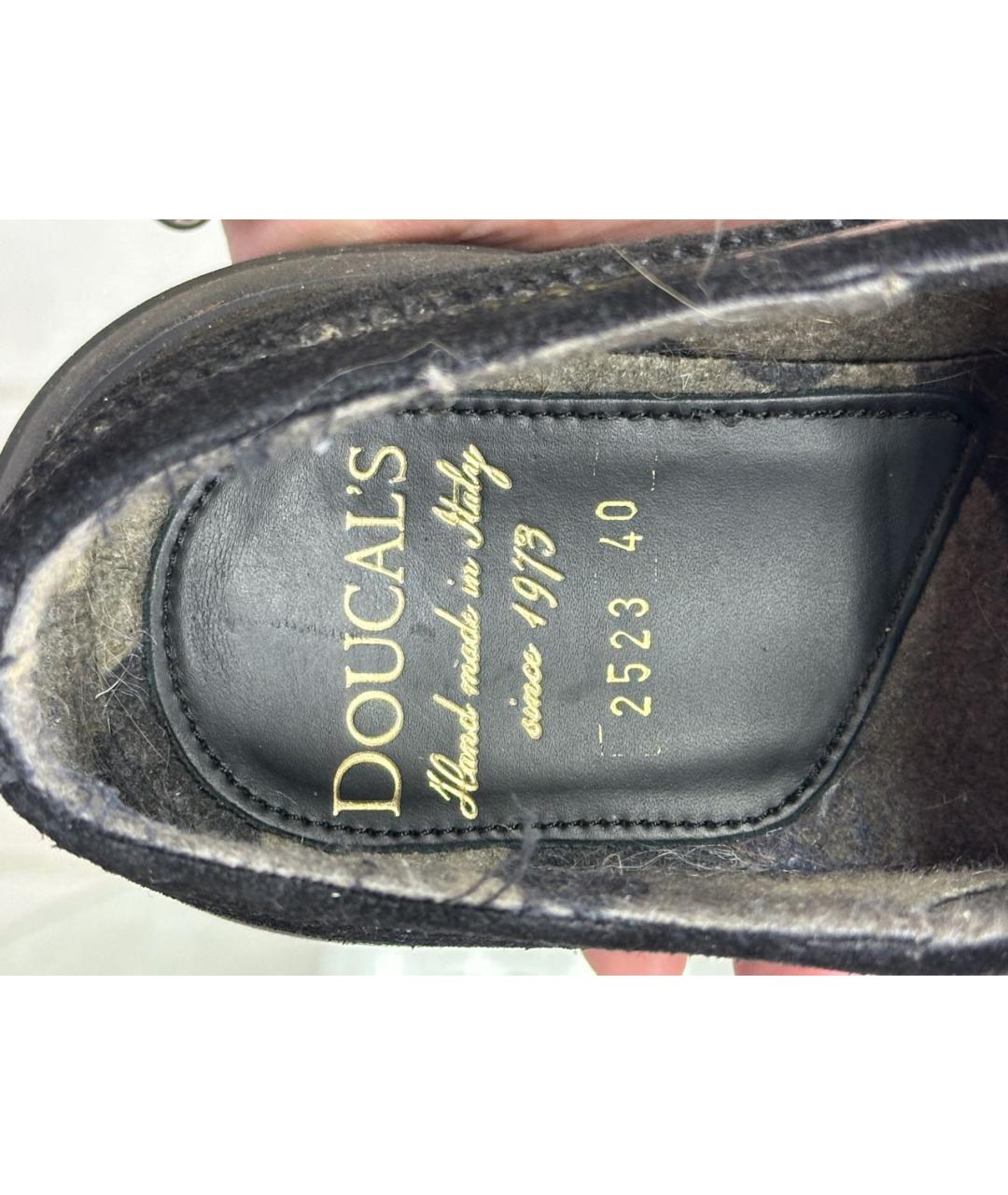 DOUCAL'S Черные кожаные низкие ботинки, фото 5