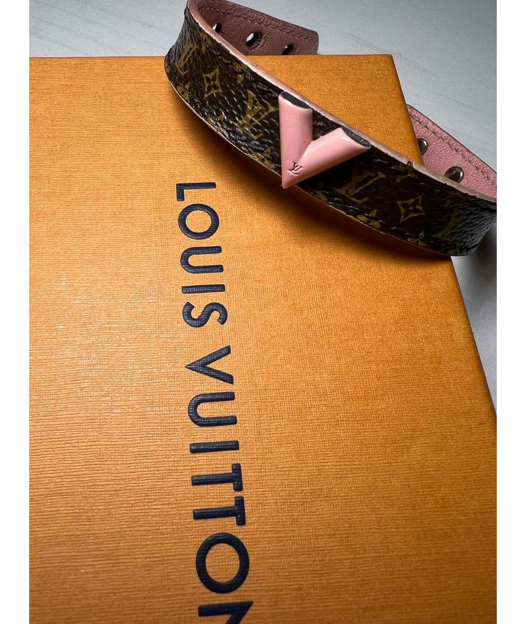 LOUIS VUITTON PRE-OWNED Розовый кожаный браслет, фото 3