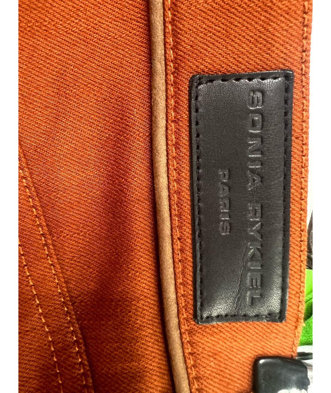 SONIA RYKIEL Оранжевое хлопко-эластановые джинсы клеш, фото 3