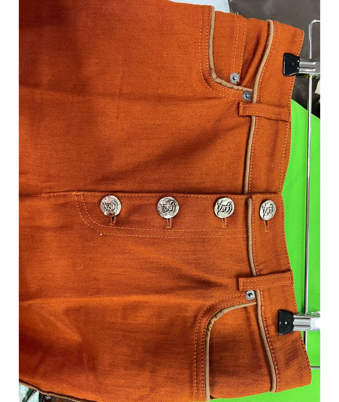 SONIA RYKIEL Оранжевое хлопко-эластановые джинсы клеш, фото 4