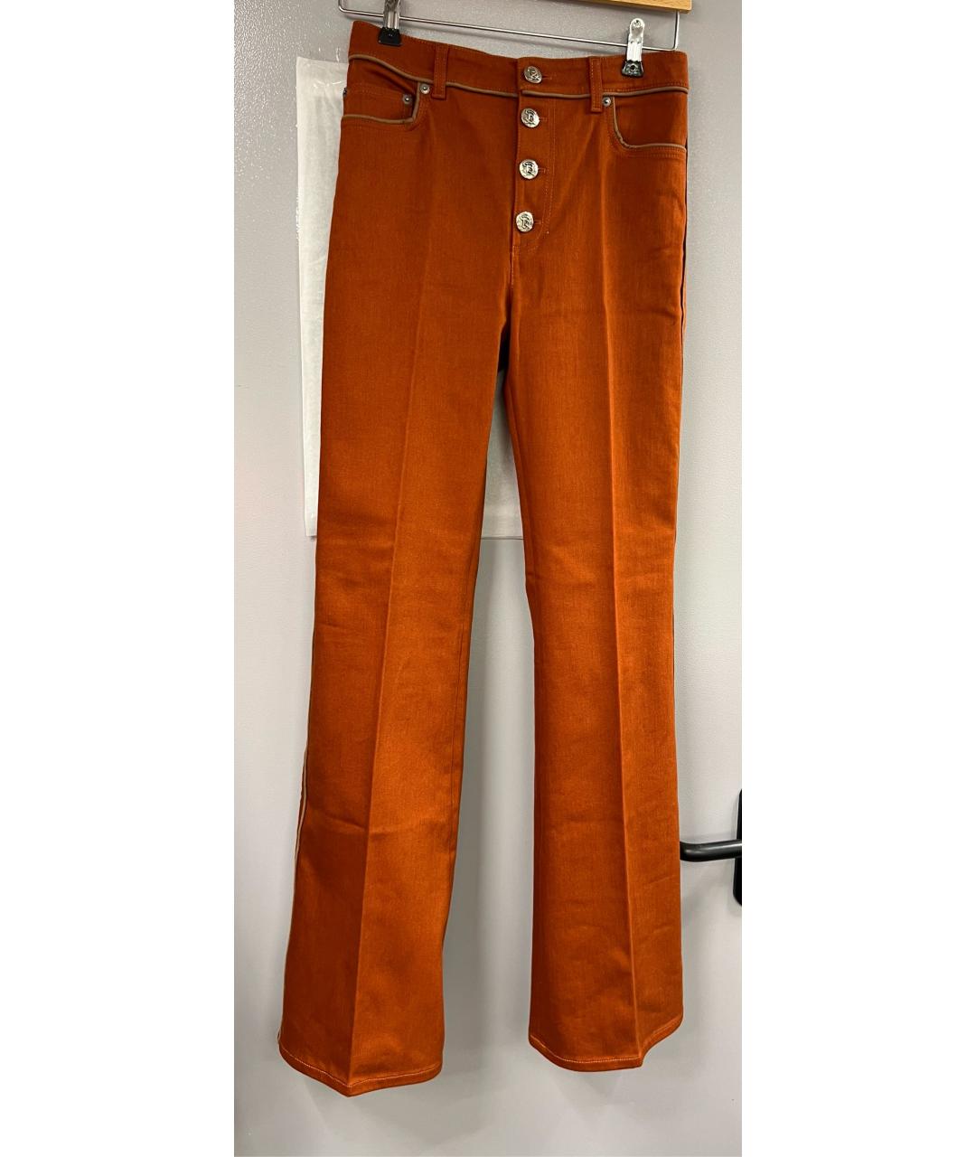 SONIA RYKIEL Оранжевое хлопко-эластановые джинсы клеш, фото 5