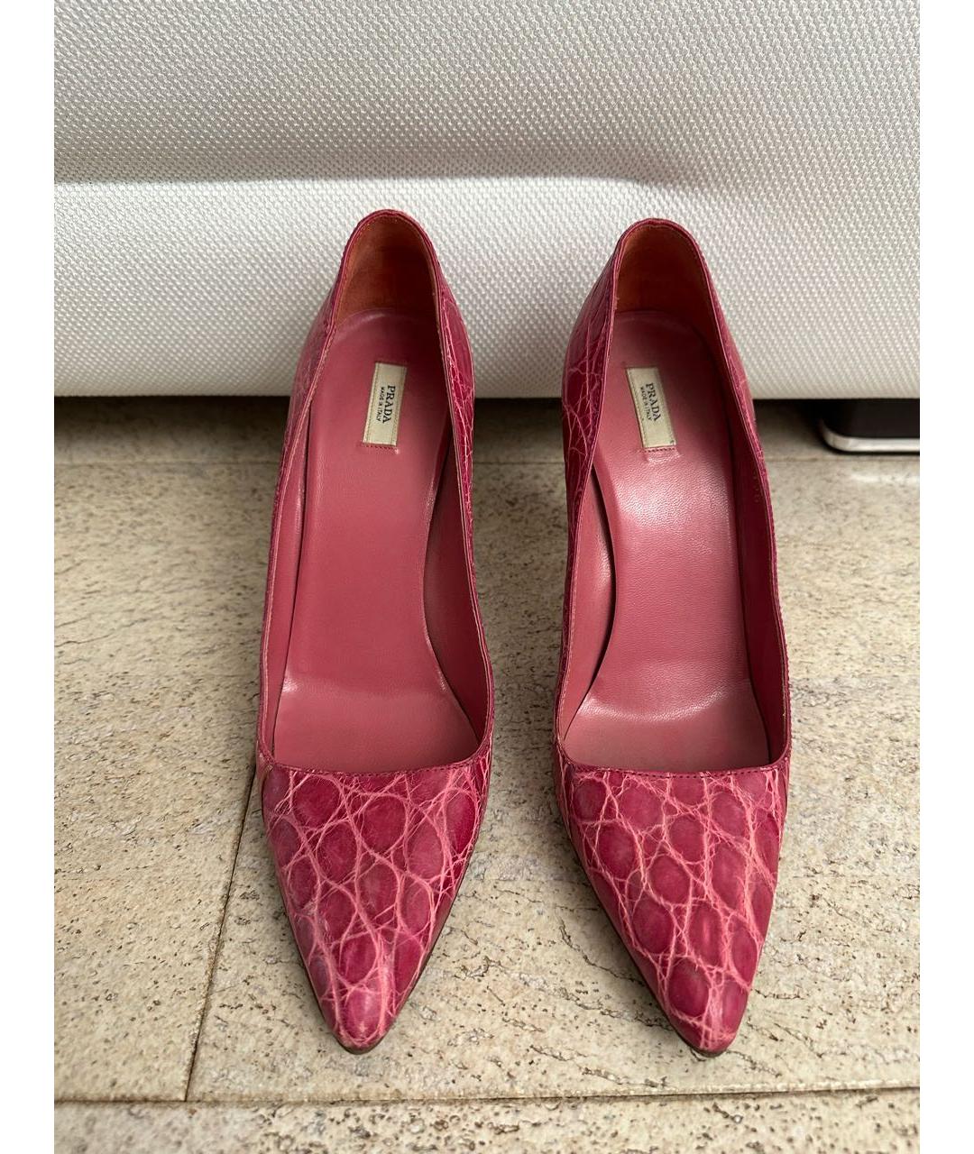 PRADA Розовые туфли из экзотической кожи, фото 8