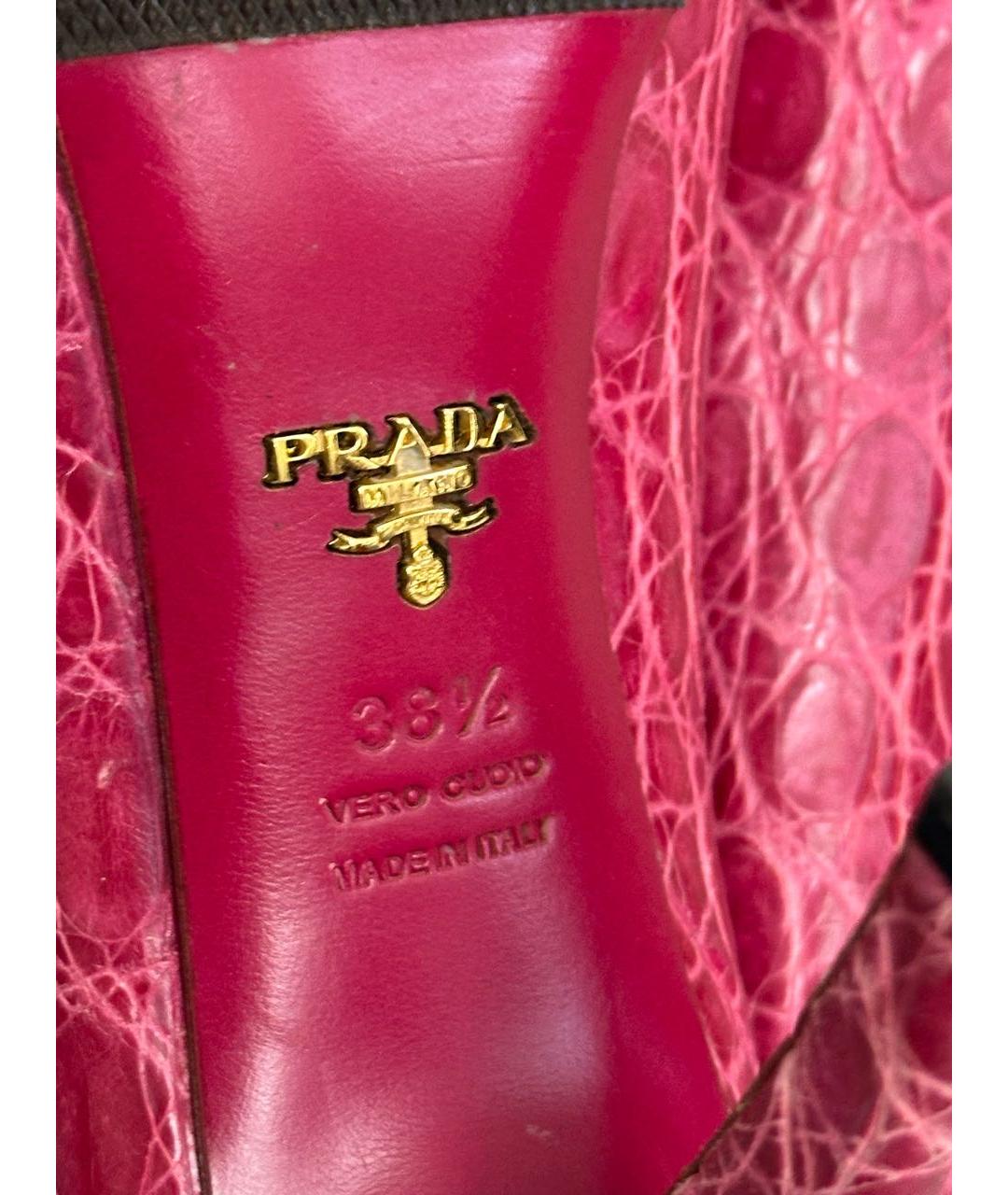 PRADA Розовые туфли из экзотической кожи, фото 7