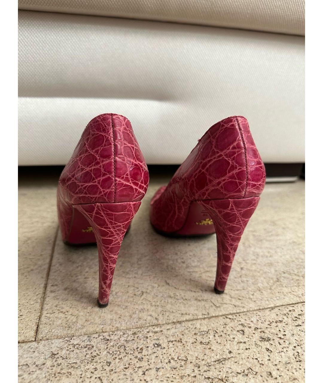 PRADA Розовые туфли из экзотической кожи, фото 3