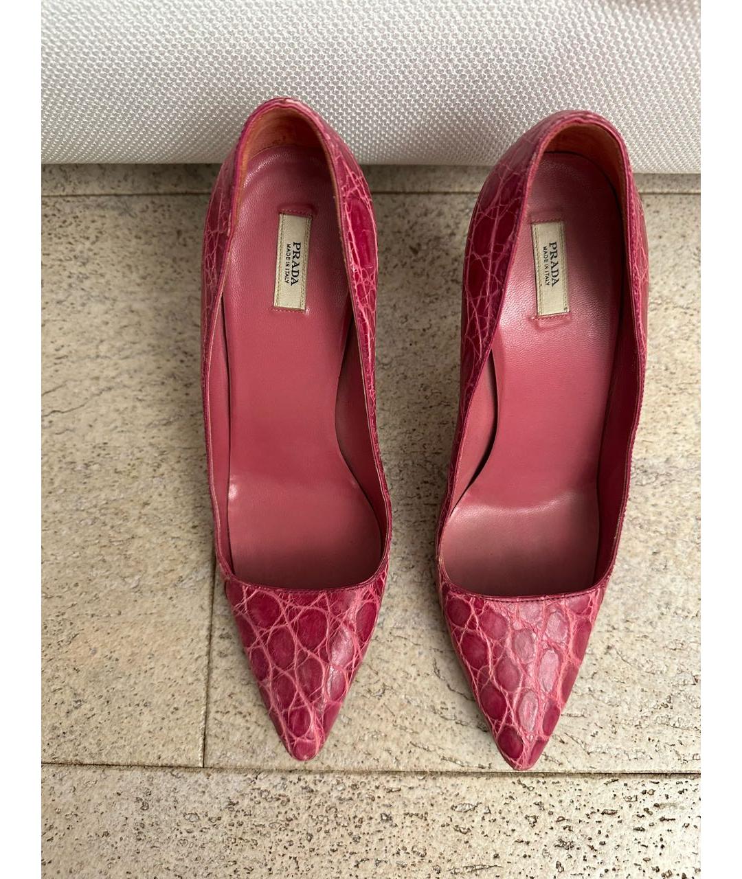 PRADA Розовые туфли из экзотической кожи, фото 2