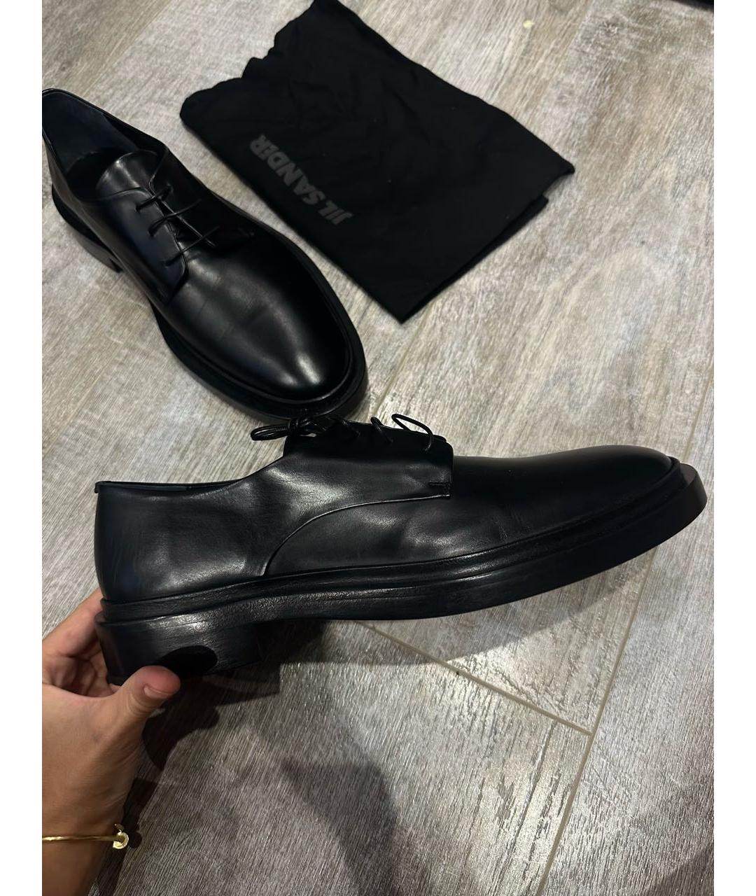JIL SANDER Черные кожаные туфли, фото 5