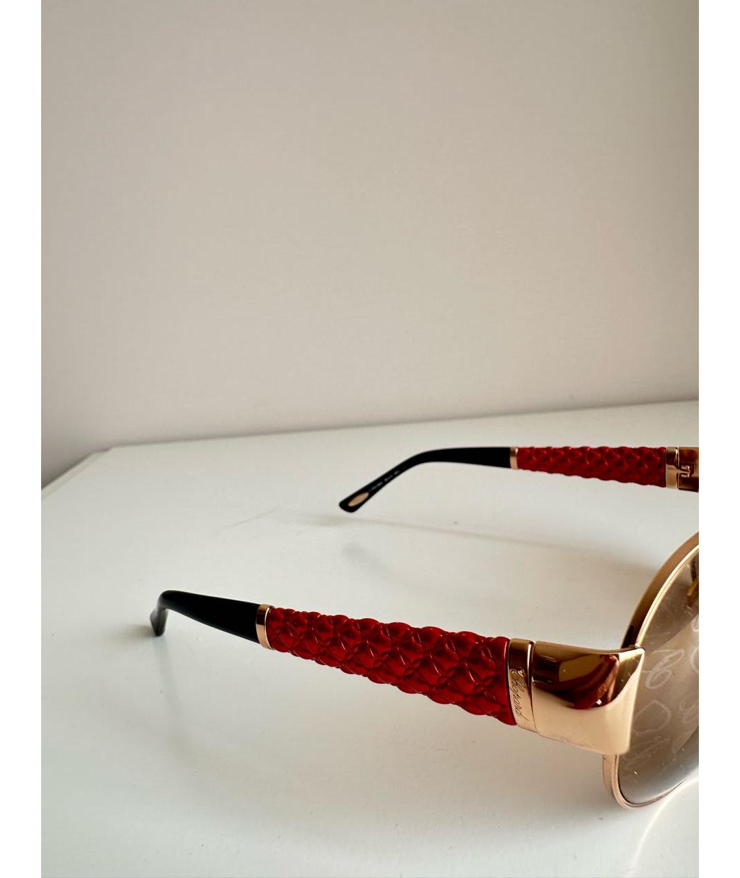 CHOPARD Красные металлические солнцезащитные очки, фото 3