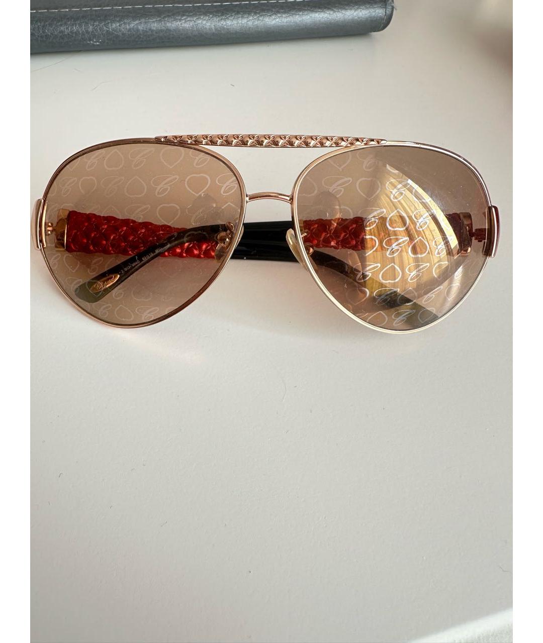 CHOPARD Красные металлические солнцезащитные очки, фото 5