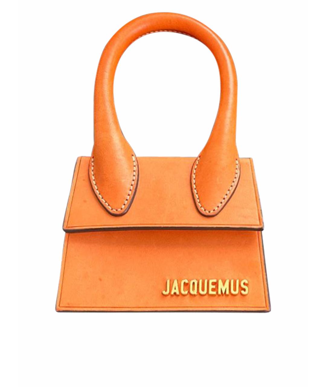 JACQUEMUS Оранжевая кожаная сумка через плечо, фото 1