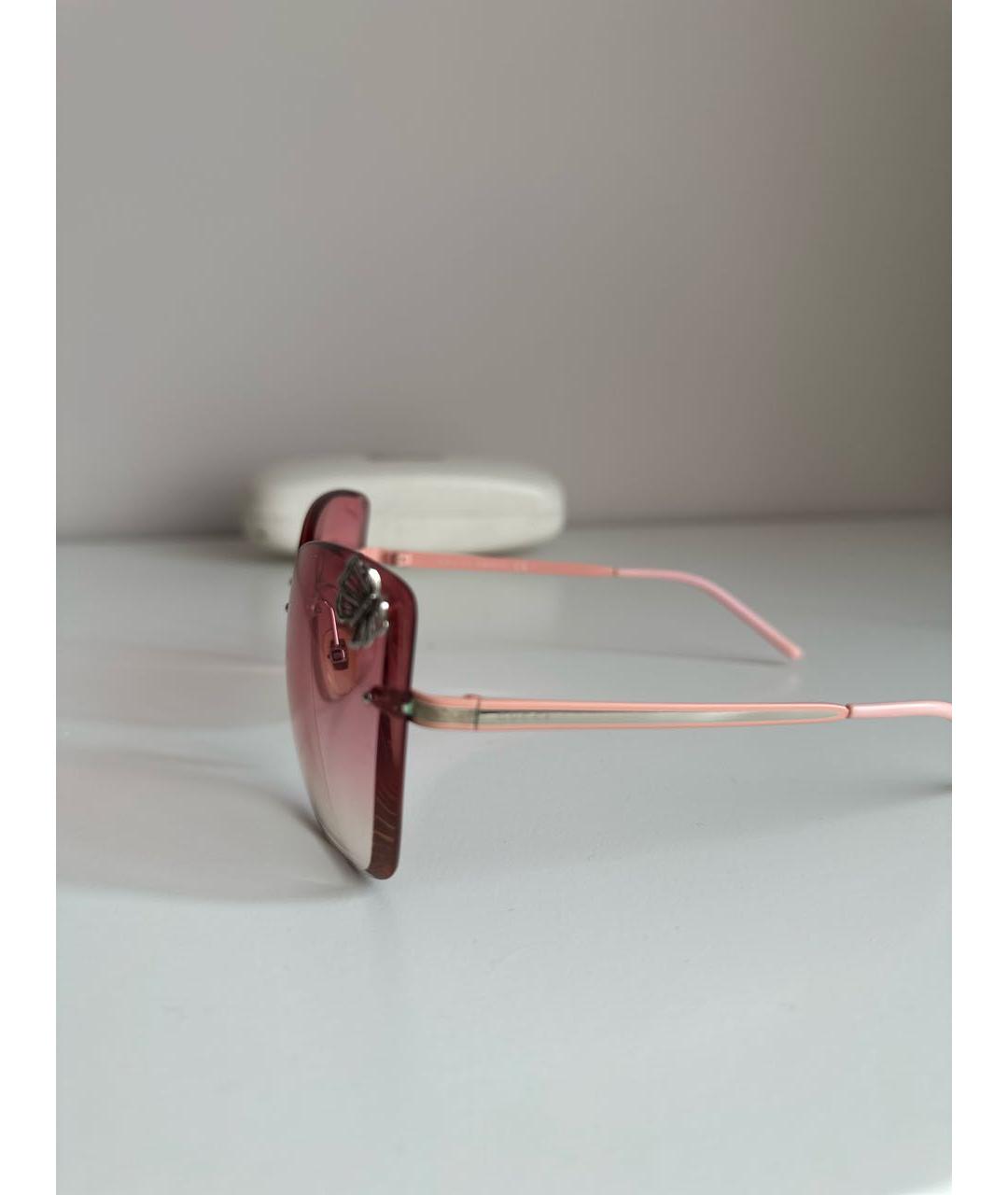 GUCCI Розовые металлические солнцезащитные очки, фото 4