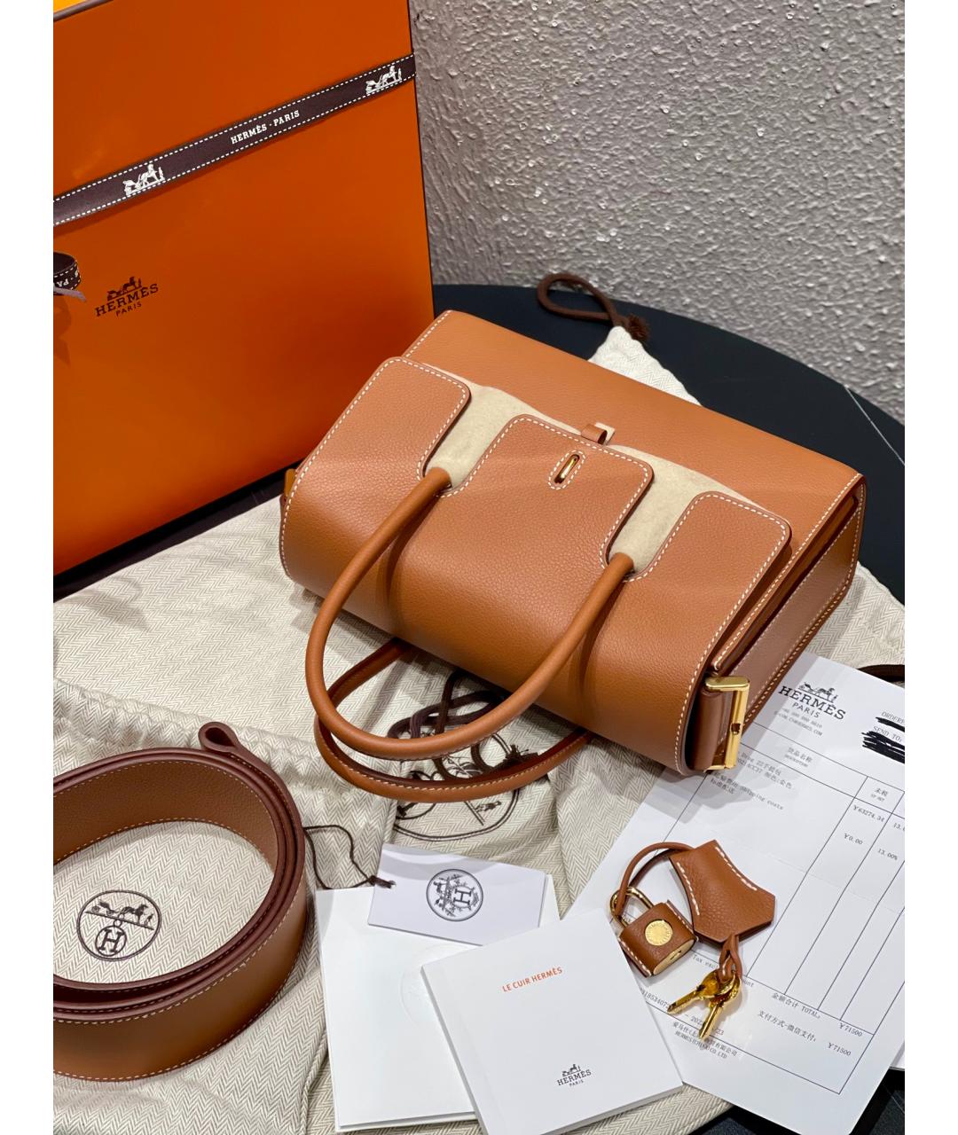 HERMES PRE-OWNED Коричневая кожаная сумка через плечо, фото 9