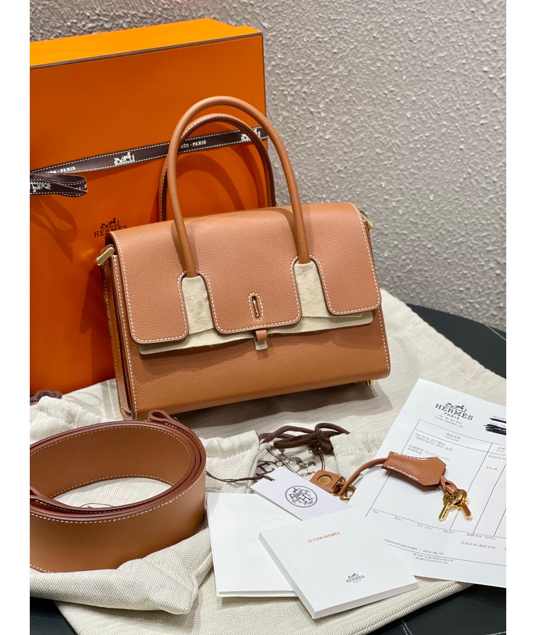 HERMES PRE-OWNED Коричневая кожаная сумка через плечо, фото 5