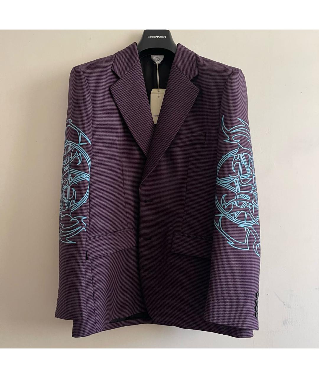 VETEMENTS Фиолетовый хлопковый пиджак, фото 6