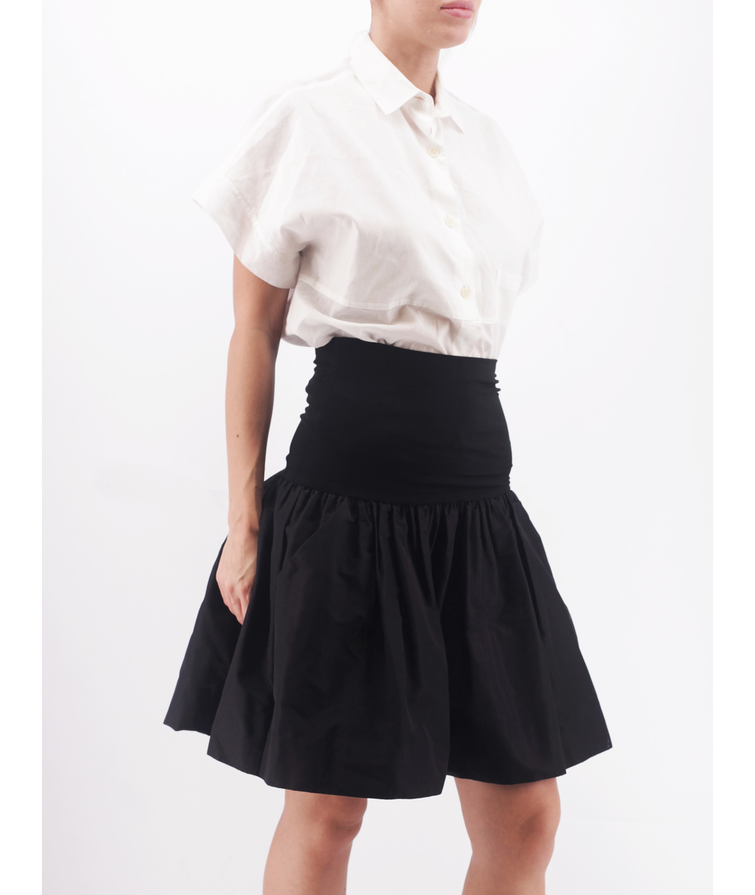 MIU MIU Черная полиэстеровая юбка мини, фото 2