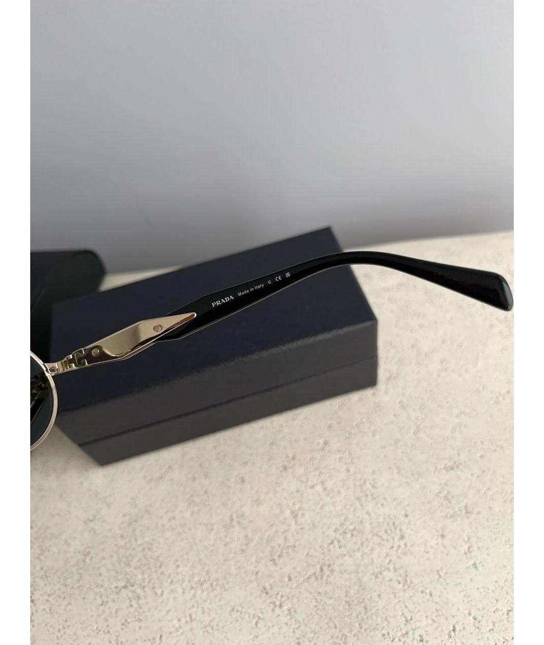 PRADA Черные металлические солнцезащитные очки, фото 7