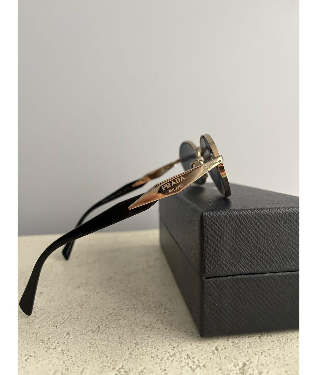 PRADA Черные металлические солнцезащитные очки, фото 6