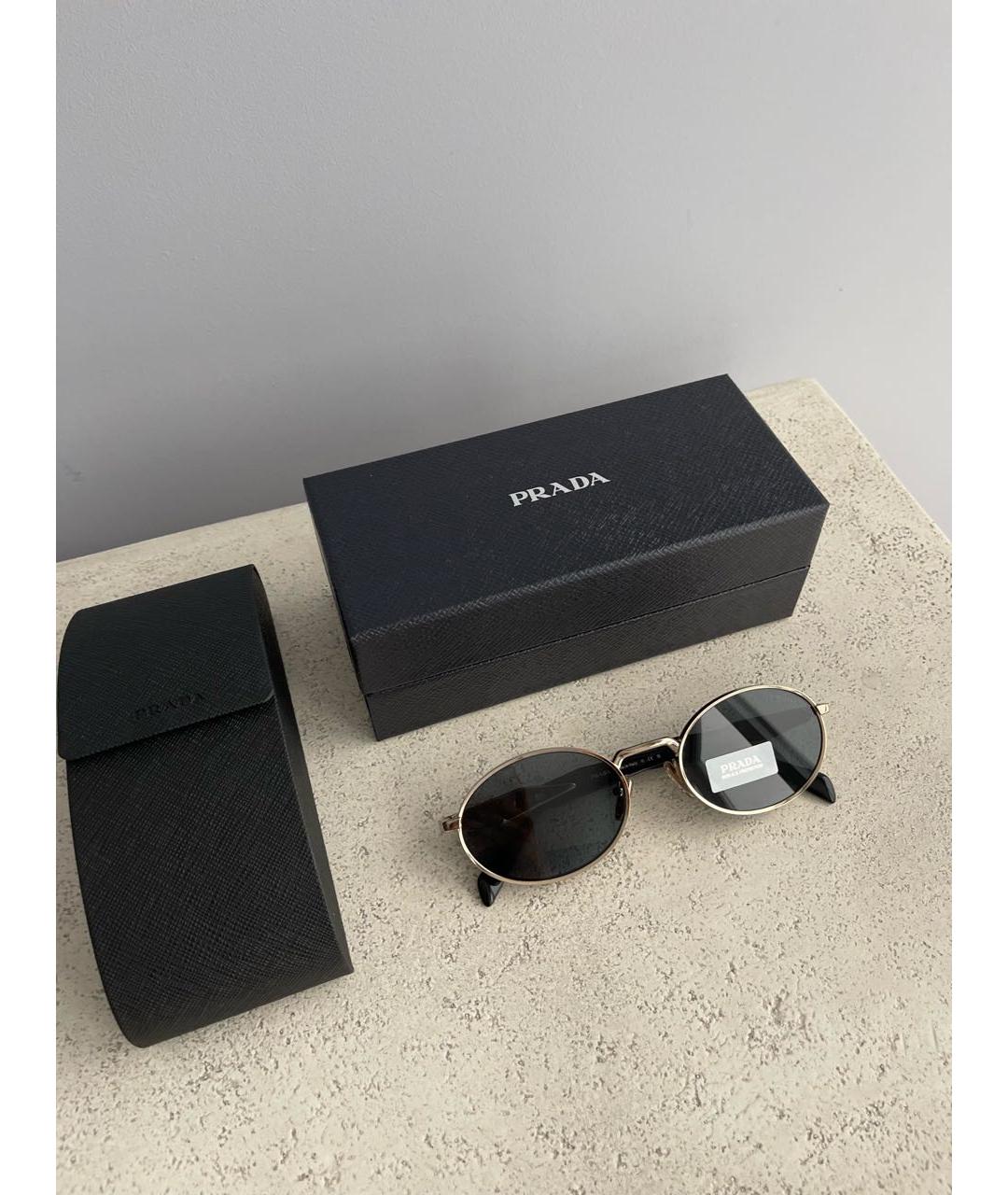 PRADA Черные металлические солнцезащитные очки, фото 5