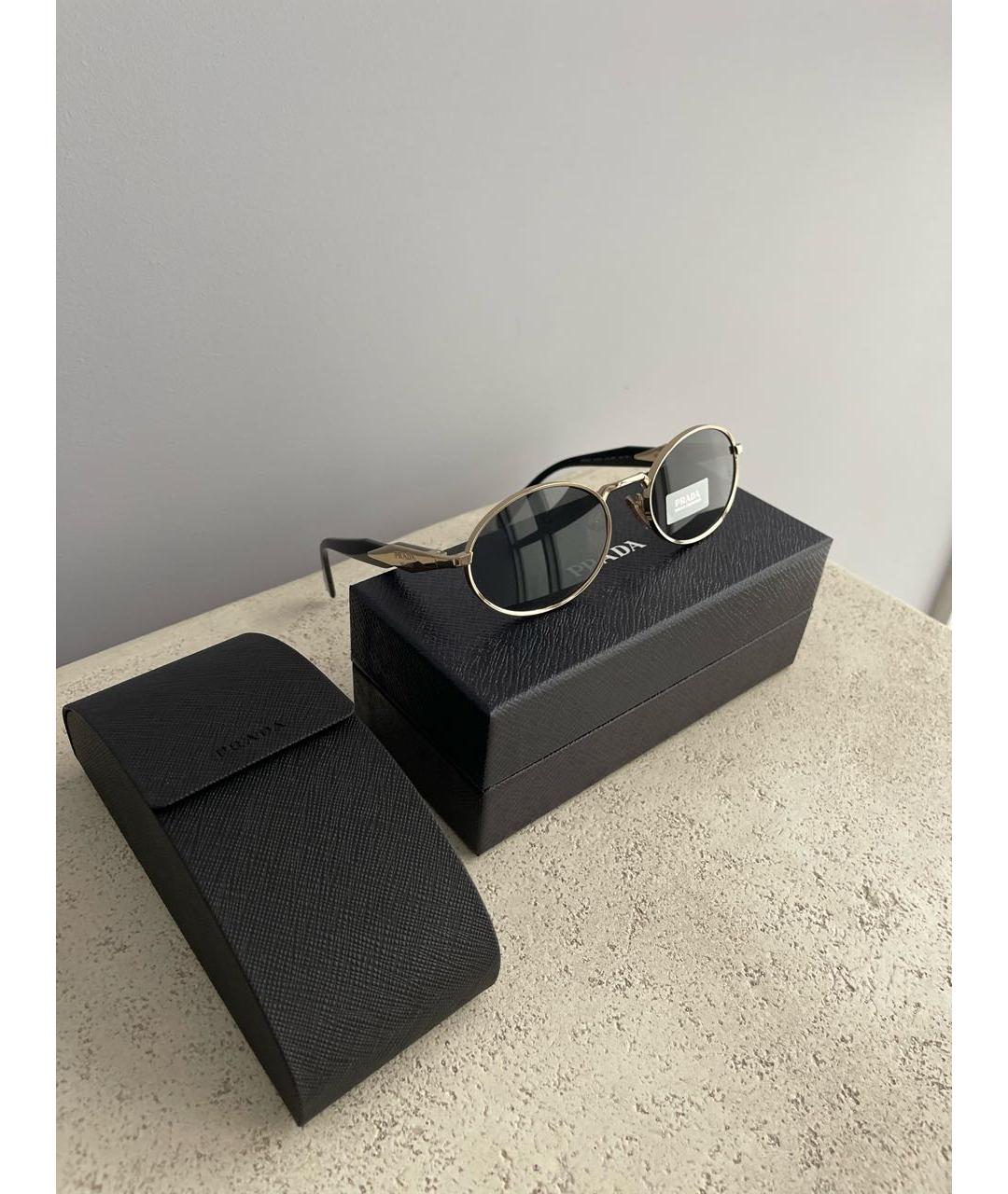 PRADA Черные металлические солнцезащитные очки, фото 4