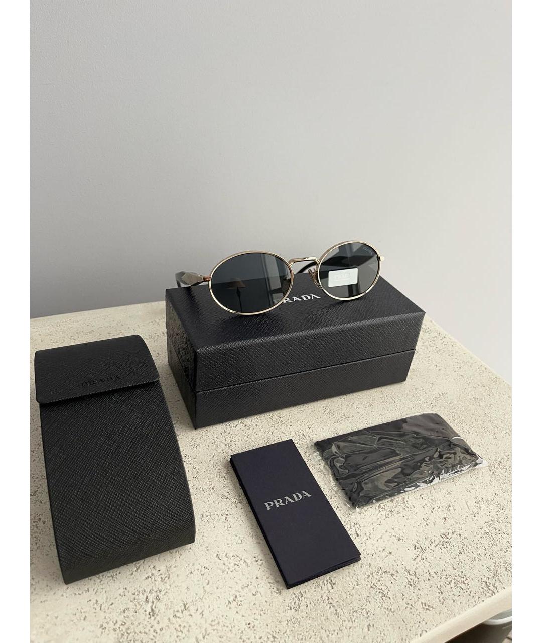 PRADA Черные металлические солнцезащитные очки, фото 3