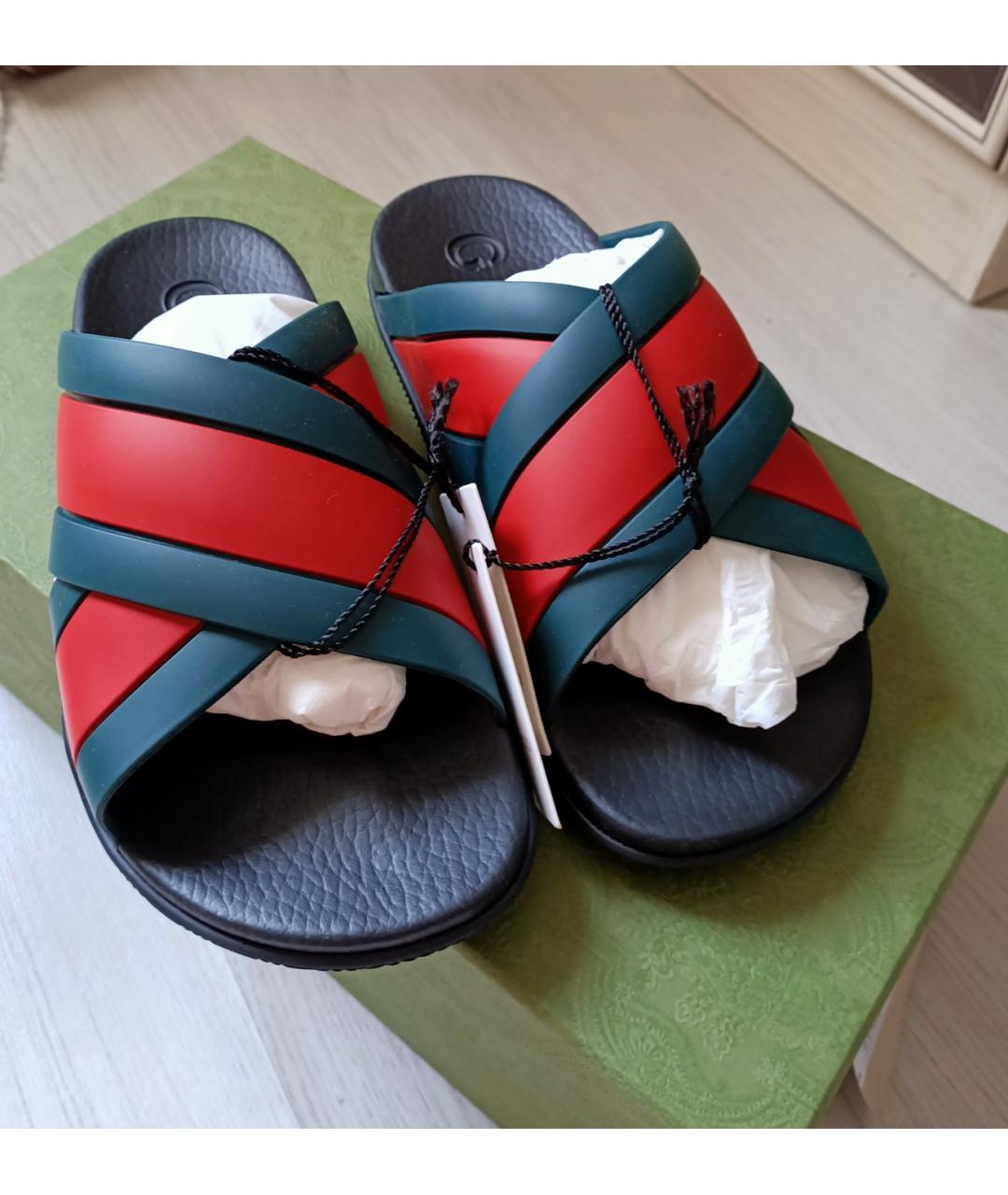 GUCCI Мульти резиновые шлепанцы, фото 2