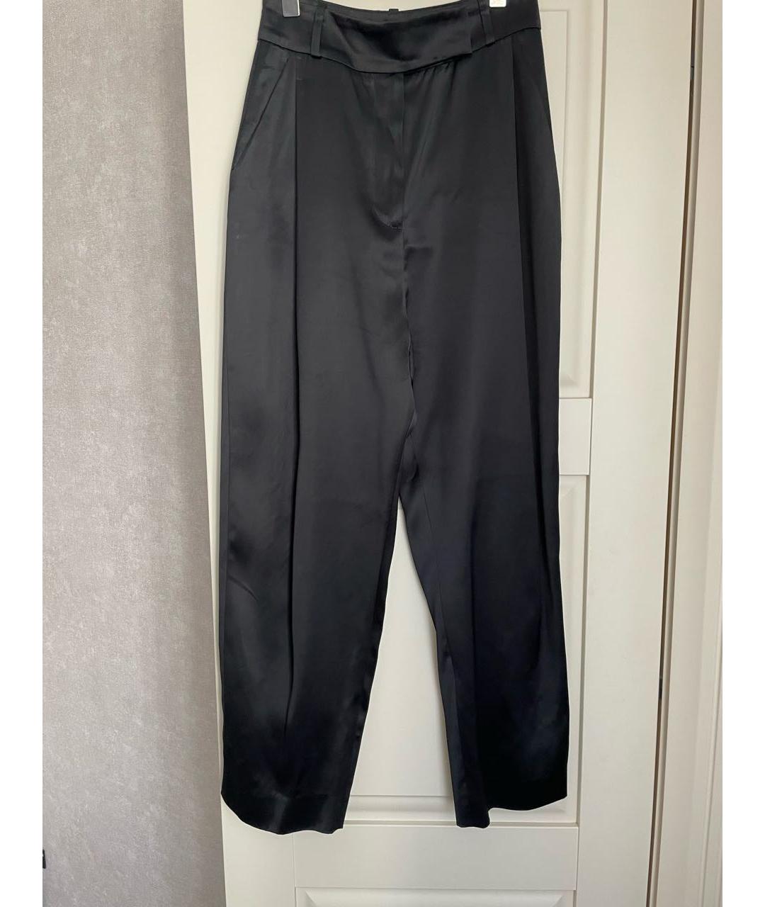 TOTEME Черные вискозные брюки широкие, фото 7