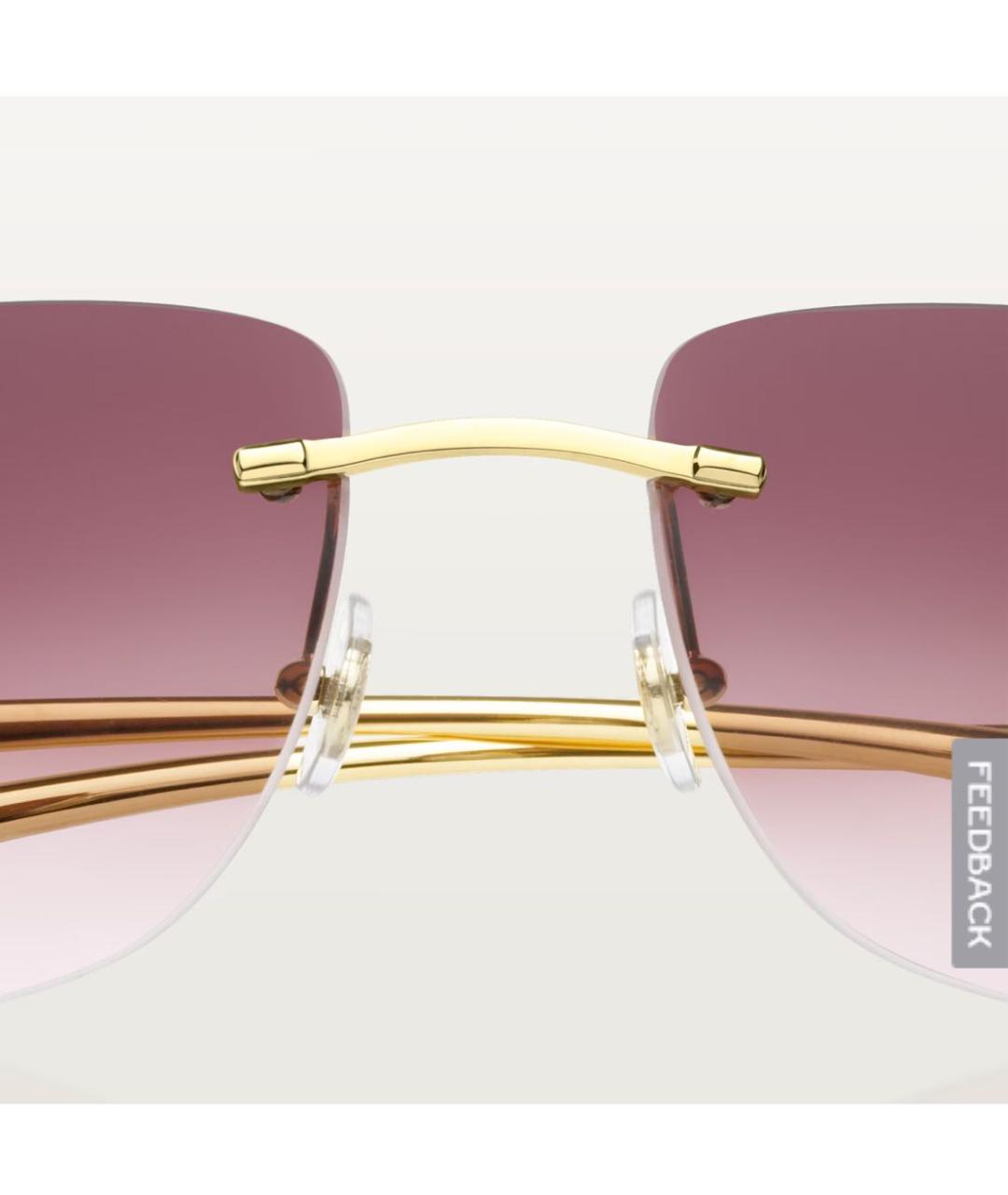 CARTIER Золотые металлические солнцезащитные очки, фото 4