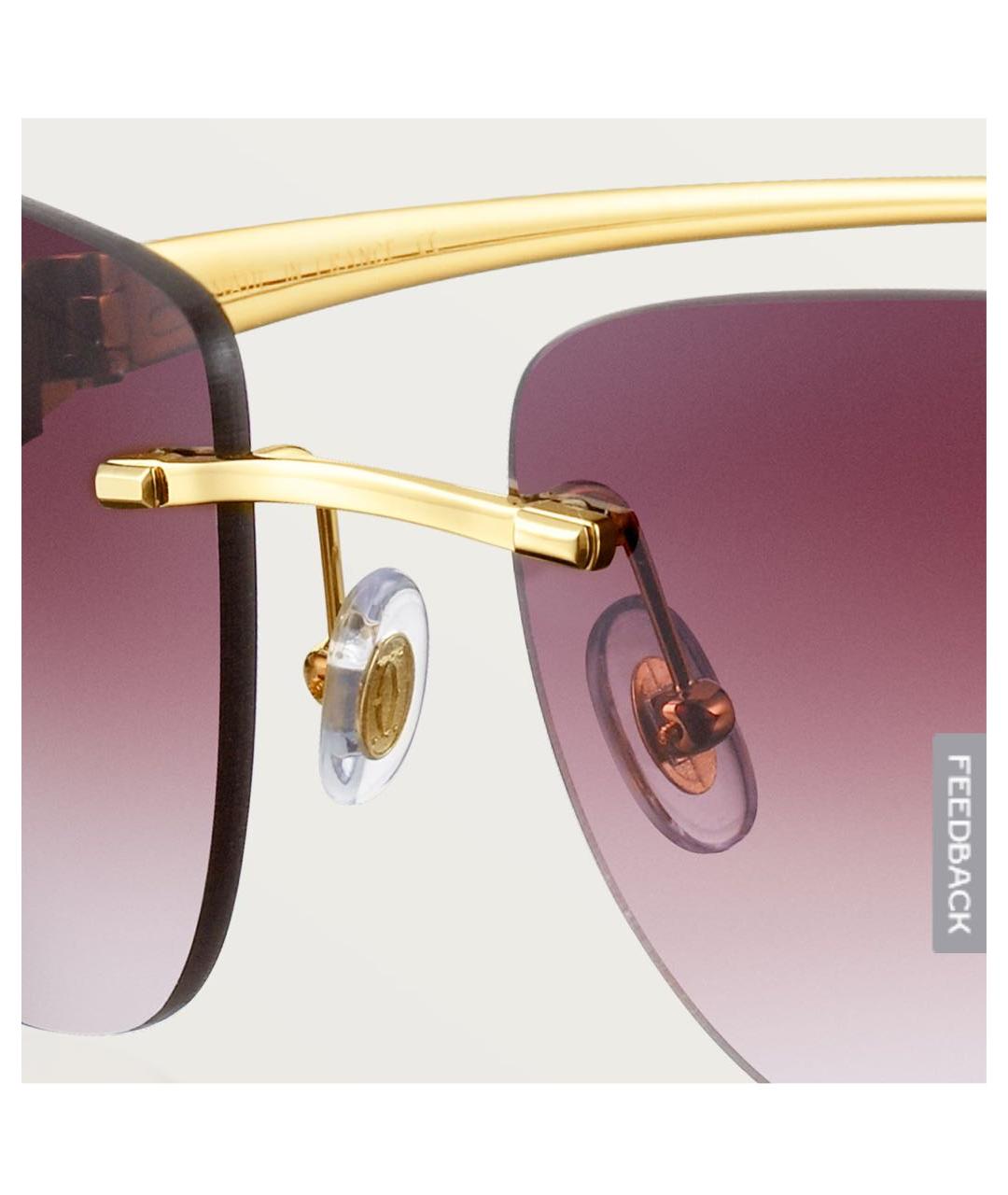 CARTIER Золотые металлические солнцезащитные очки, фото 5