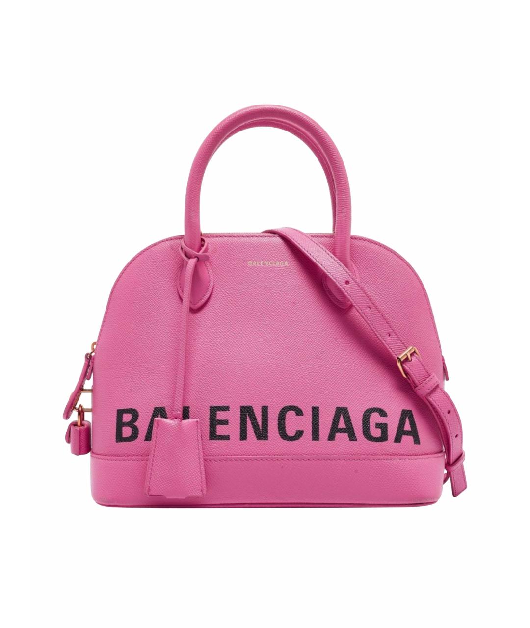 BALENCIAGA Розовая кожаная сумка с короткими ручками, фото 1