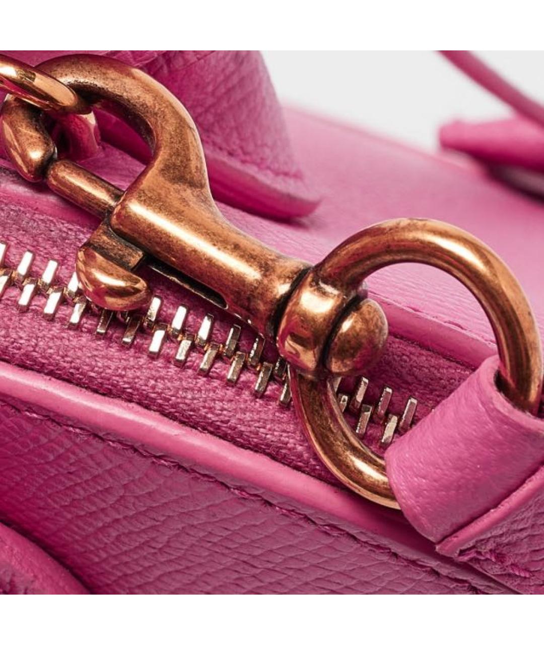 BALENCIAGA Розовая кожаная сумка с короткими ручками, фото 6