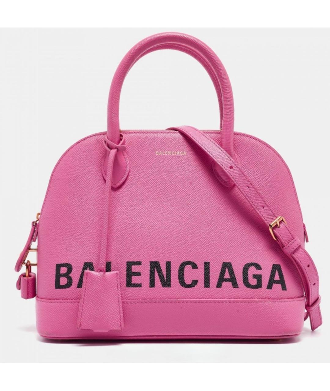 BALENCIAGA Розовая кожаная сумка с короткими ручками, фото 8