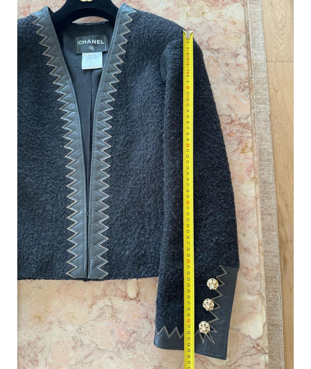 CHANEL PRE-OWNED Черный шерстяной жакет/пиджак, фото 7
