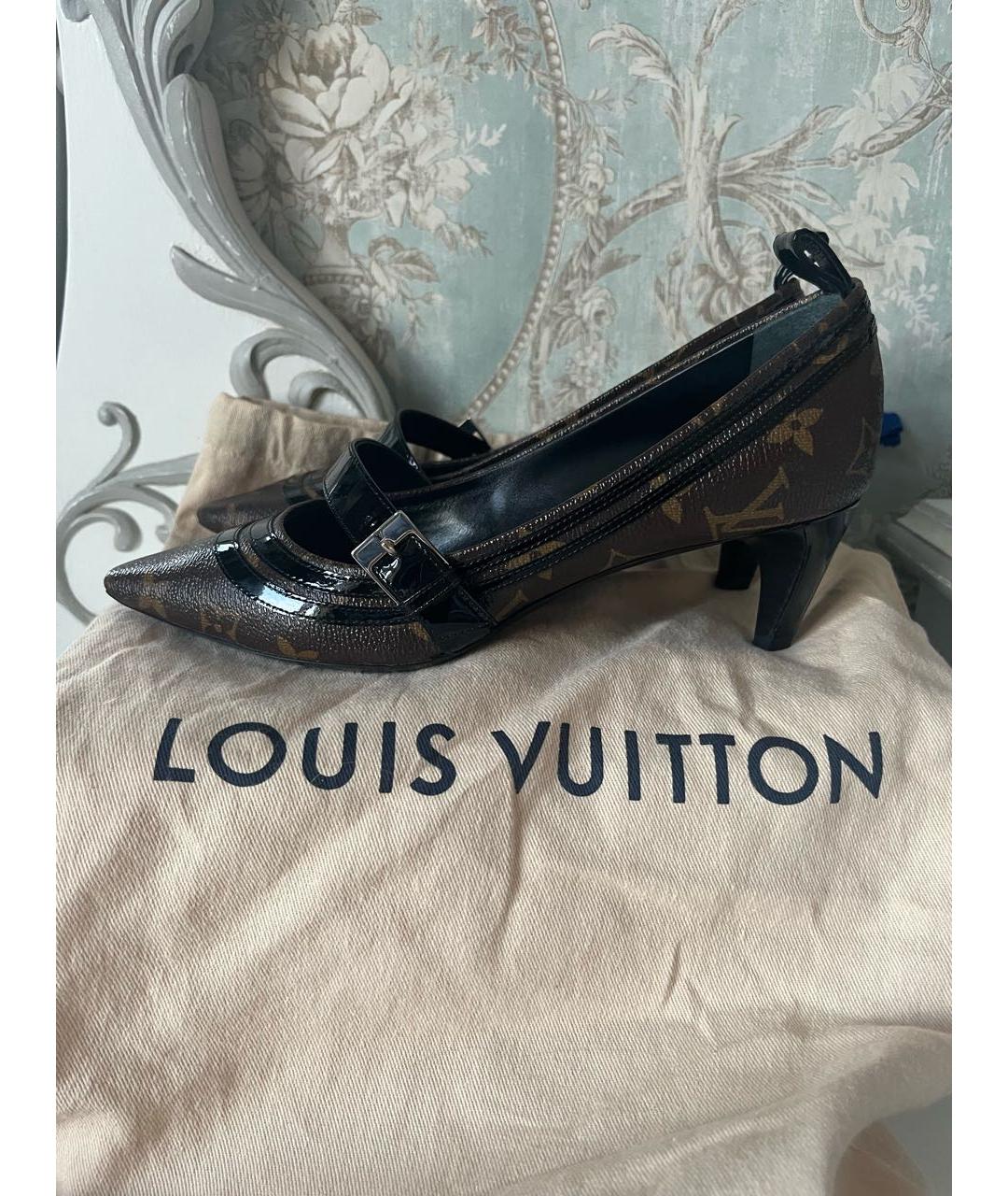 LOUIS VUITTON PRE-OWNED Коричневые кожаные туфли, фото 8