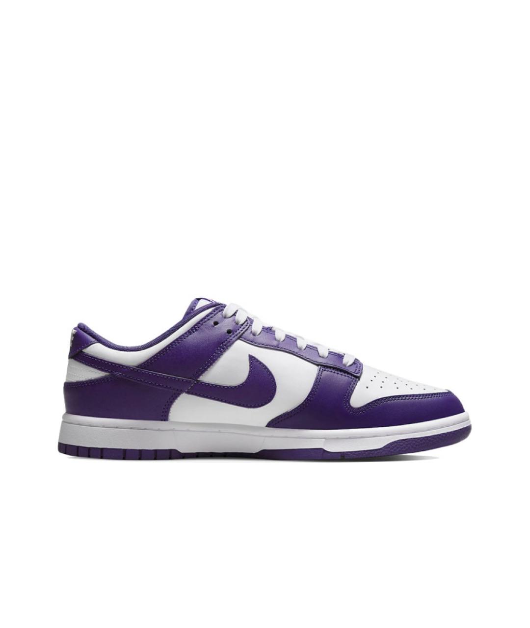 NIKE Фиолетовые кожаные низкие кроссовки / кеды, фото 1