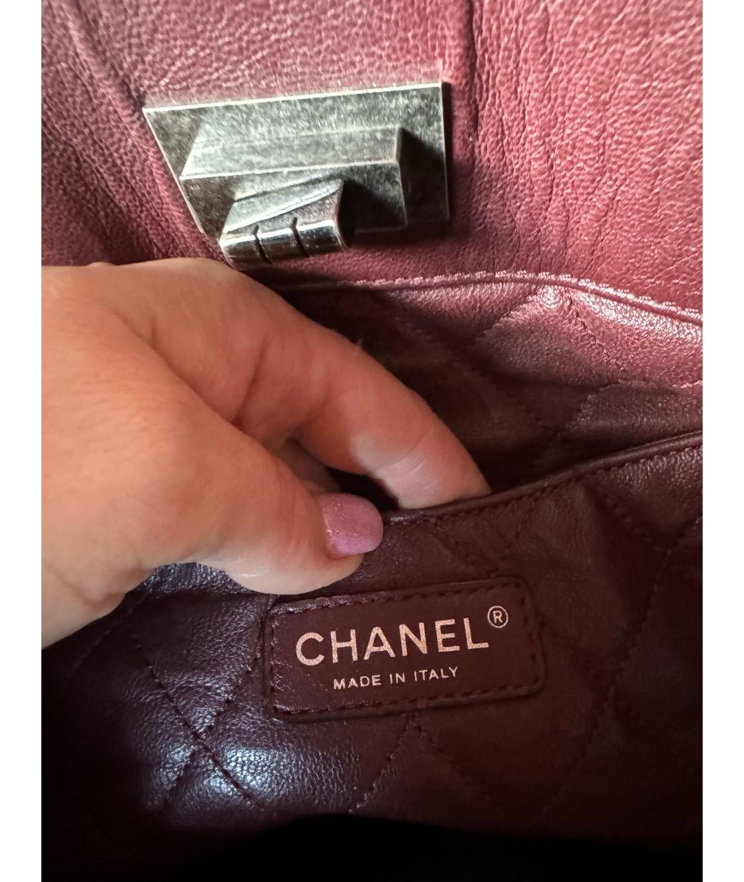 CHANEL PRE-OWNED Коричневая кожаная сумка с короткими ручками, фото 4