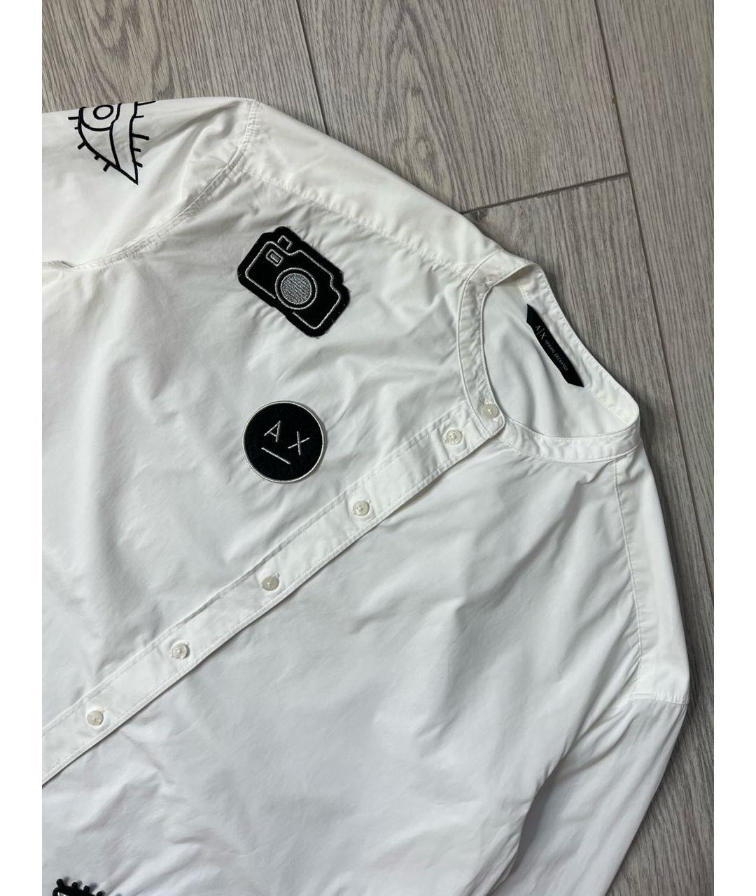 ARMANI EXCHANGE Белая хлопко-эластановая рубашка, фото 3