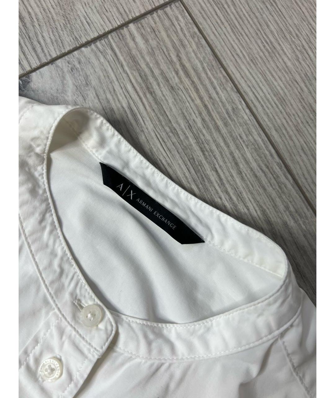 ARMANI EXCHANGE Белая хлопко-эластановая рубашка, фото 6